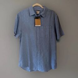 The North Face Men’s Loghill Jacquard Short Sleeve Shirt Medium Light Blue NWT