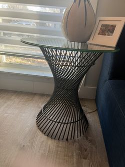 Round Glass End Table