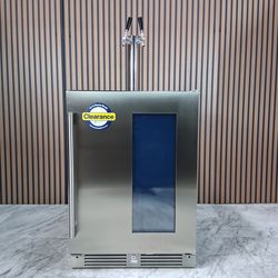 Zephyr 24" Kegerator & Beverage Cooler with LED Lighting - Black Cabinet (PRKB24C01AG-D-8JWF)
