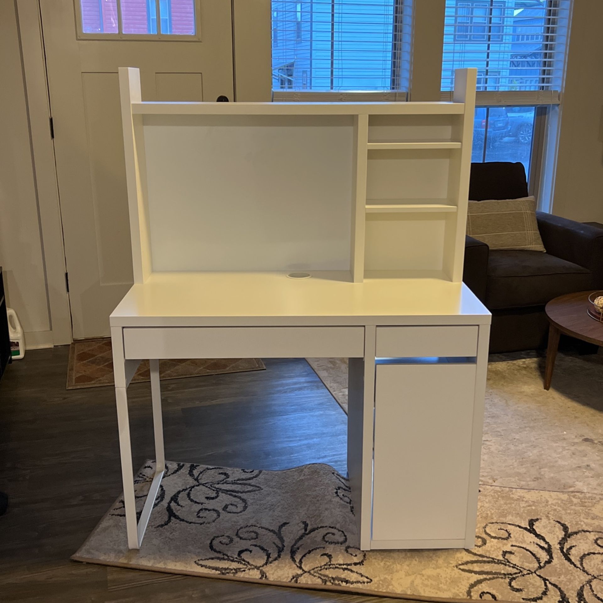 Softly Used Micke Desk With Whiteboard Attachment From IKEA 
