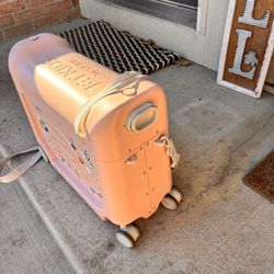 Stokke JetKids BedBox, Sea Green - Ride-On Suitcase for Kids 2-7 Years Old (up to 77 lbs) - Transforms Into Bed - Includes Mattress, Decorative Sticke