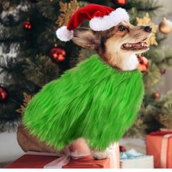 Dog Christmas Grinch w/Santa Hat Costume *BRAND NEW*
