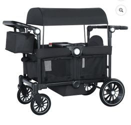Collapsible Wagon Stroller for 2 Toddlers with Adjustable Canopy, 44 Pounds, Black brand new in box $160 S19