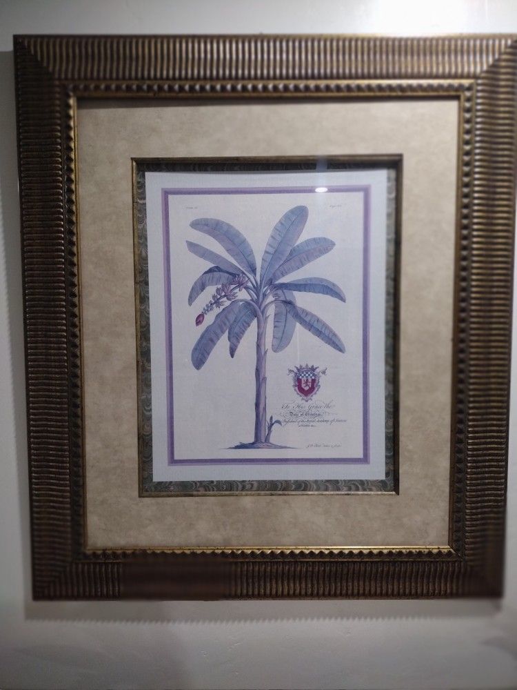 2- Palm Double Matte Crest Photos Wood Framed