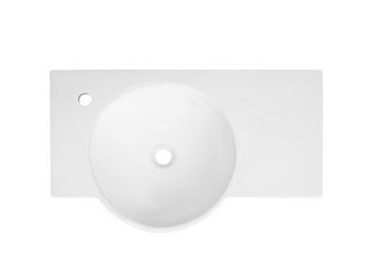 NEW! DEER VALLEY Horizon Ceramic Modern Asymetrical Extended Bowl Bathroom Sink