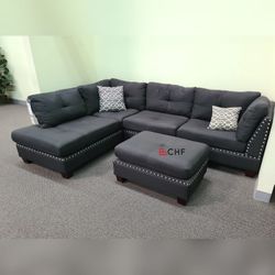 3 Pc Sectional Sofa With Ottoman  // Limited Time Offer 