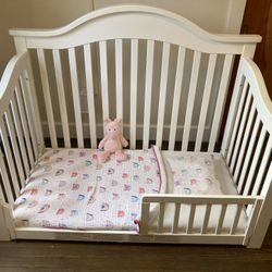 Solid wood convertible bed and mattress