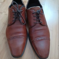 GEOX RESPIRA Brown Leather Italian Shoes Sz 10