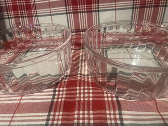 Rare Arcuisine Ribbed Clear Glass Casserole Baking Bowl French 