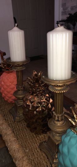 Victorian style candle holders (with candles)