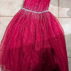 Girl’s Cherokee Red Glitter Bow Dress size 4/5!