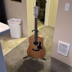 Electric and acoustic Taylor 12 string guitar