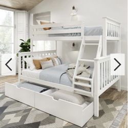 Plank & Beam Classic Twin over Full Bunk Bed and Storage