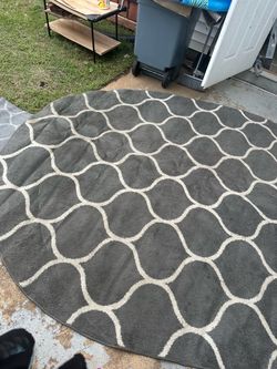 Oval Dark Grey Carpet 8x10