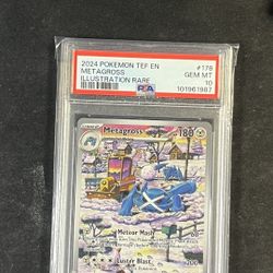 Metagross 178/162 Illustration Rare PSA 10 Gem Mint 2024 Pokemon Temporal Forces