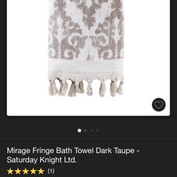 New Target Grey Fringe Bath Towel-Decatur And Tropical 