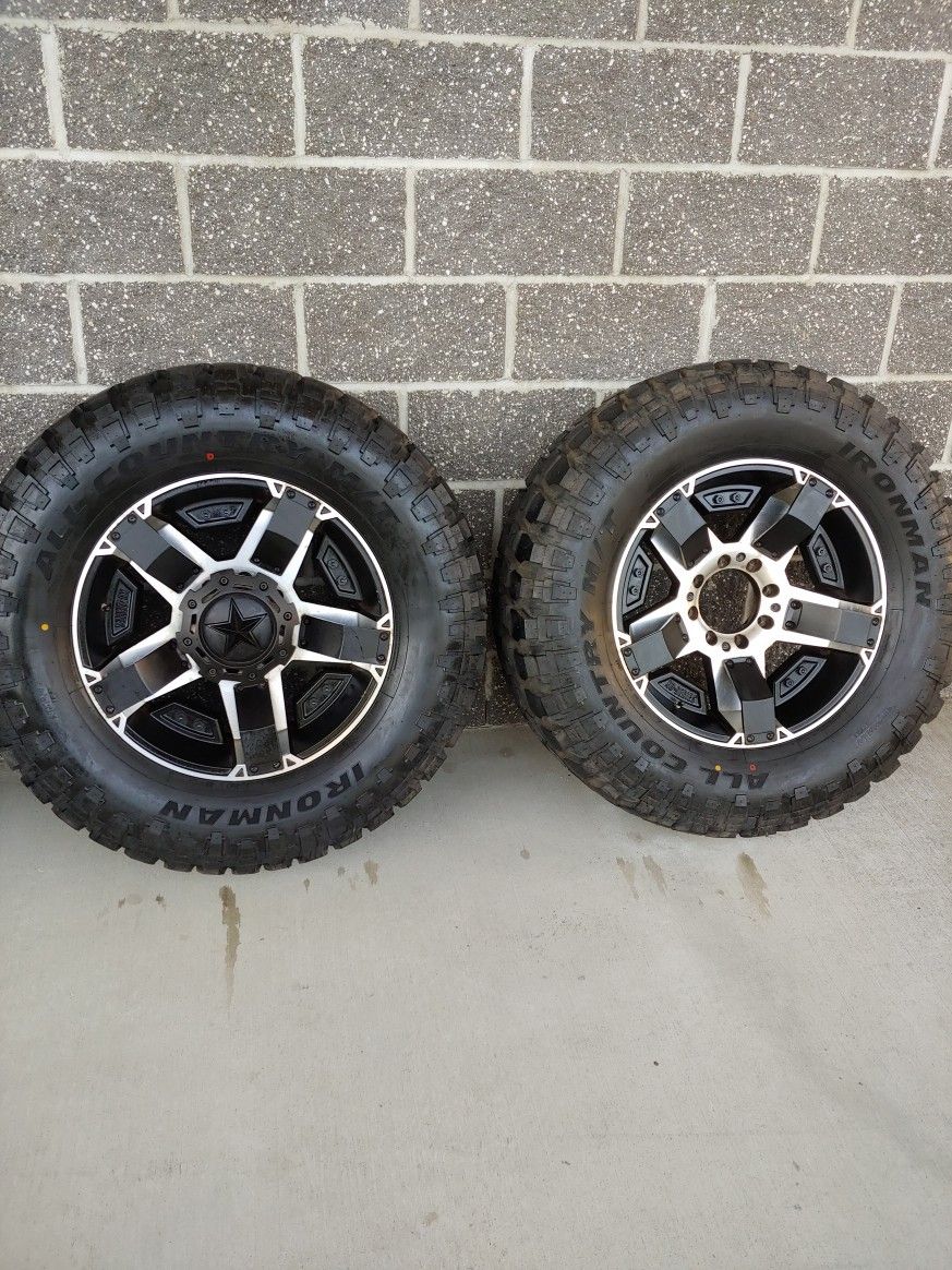 KMC Rockstar 2 XD Series 20x9 Rims 37" Ironman MT Tires (8x6.5 Lug Pattern) for Sale in