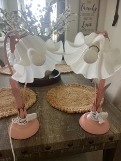 Flower Table Lamps Set of 2