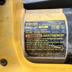 Dewalt Dw750 12” Compound Miter Saw
