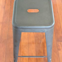 Industrial Style Metal Bar Stool - Gunmetal Grey