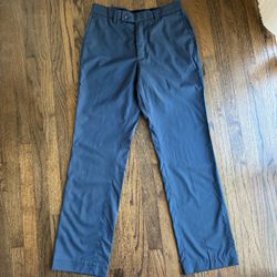 Apt 9 Premier Flex Men 30x32 Slim Fit Stretch Waist Dress Pants Slate Blue Flat