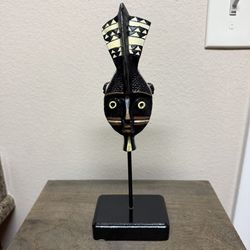 Handcrafted Tribal Mask Sculpture- Decorative Home Art