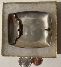 Vintage Belt Buckle Silver With Nice Turquoise Stines Thumbnail