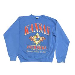 Vintage Kansas Jayhawks Crewneck Sweatshirt Size Medium