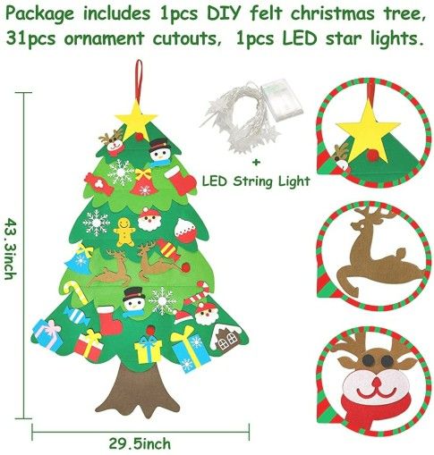Christmas Decorations Felt Christmas Tree With Led Light