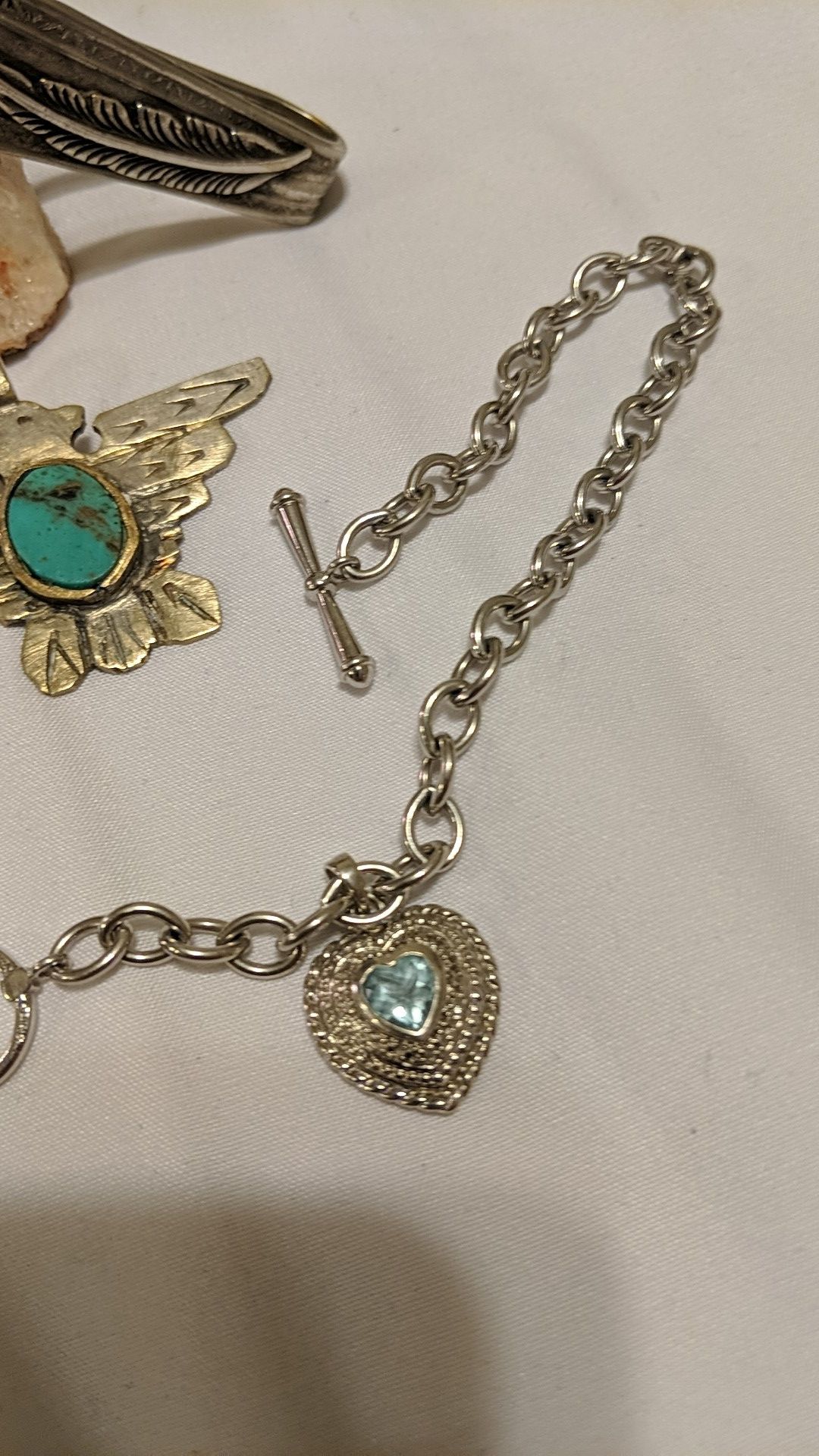 STERLING SILVER AQUAMARINE BRACELET
