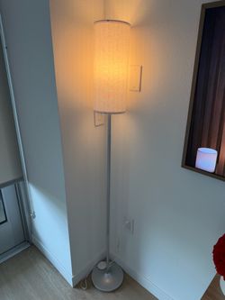 Floor Lamp with Cylinder Fabric Shade