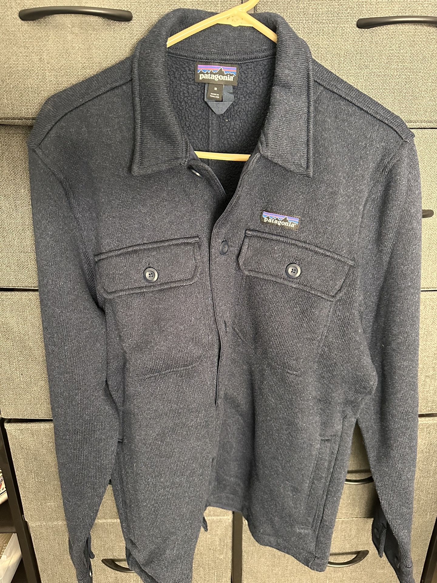 Patagonia Heavy Sweater Jacket - Mens M - Navy Blue