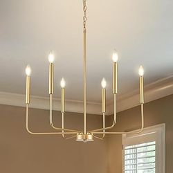 Modern 6-Light Gold Chandelier