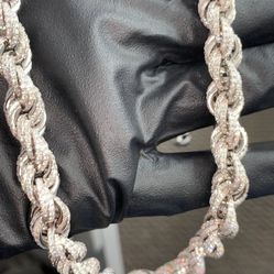 925 Silver Moissanite Diamond Chain