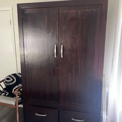Large Wood Armoir - 2 Shelves 