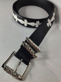 Chrome style leather belt