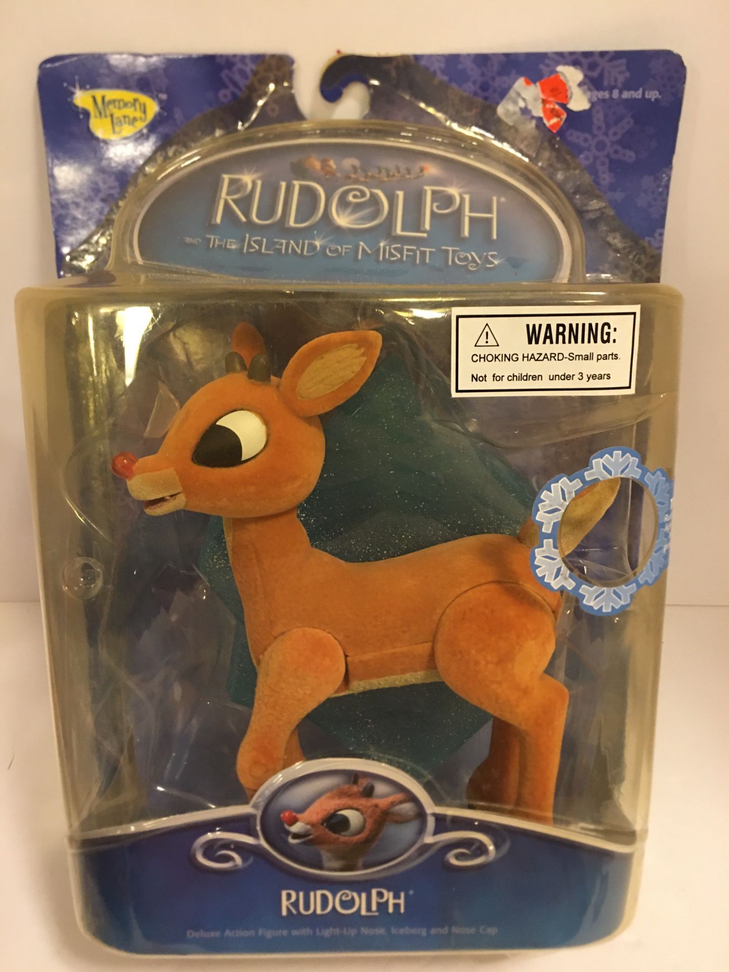 Vintage 2002 Memory Lane- Vintage Rudolph And the Island of misfit Toys Deluxe Figure with nose that lights up (see photo) in original box and packagi