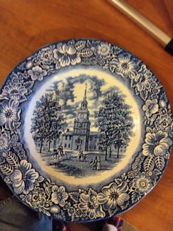 Liberty Blue Staffordshire Ironstone Vintage Dinner Plate