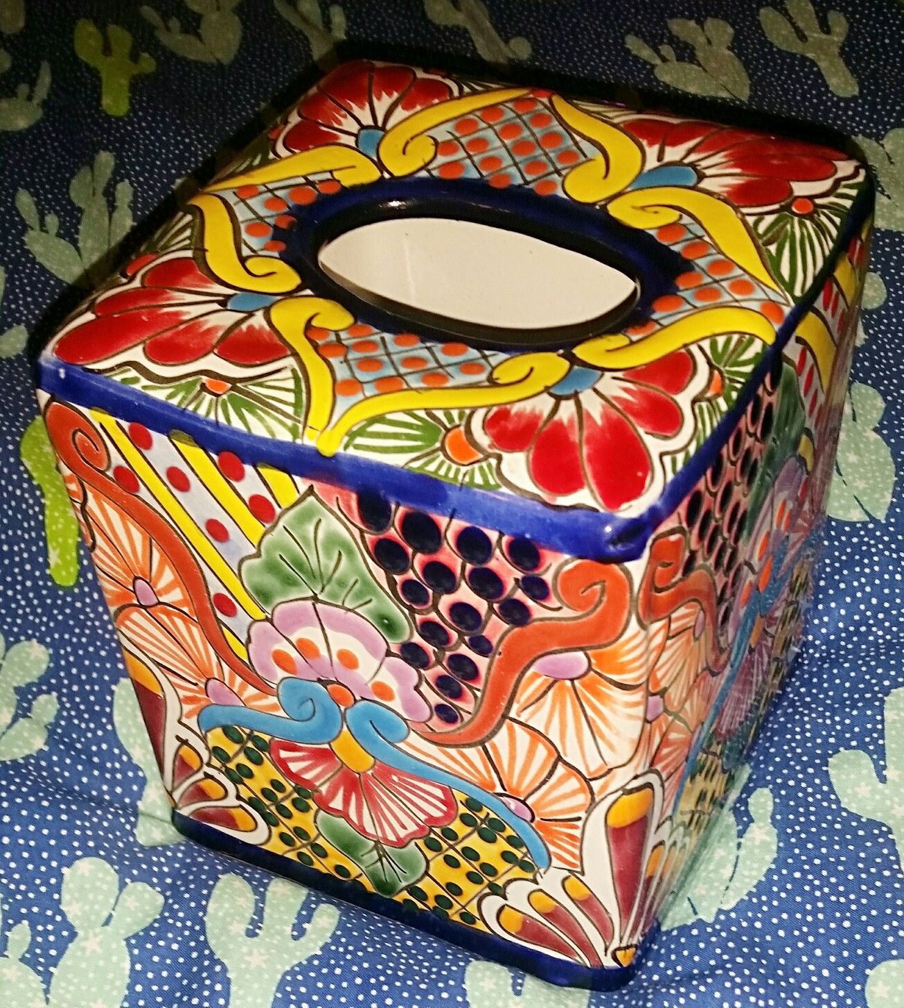 Talavera Tissue Box Cover