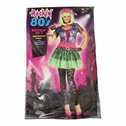 Rockin’ 80’s Adult Women’s Halloween Costume. Size M/L (New) *Dress *Gloves *Headband.