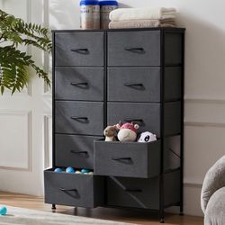 10 Drawer Gray And Black Dresser