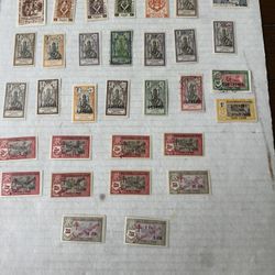 French India Collection Of 32 Mint Hinge Stamps 