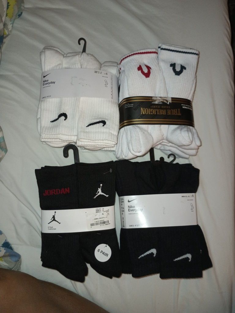 Nike, Jordan, True Religion, Socks 