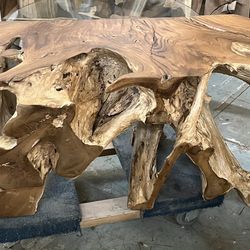 6 Ft Teakwood Low Console Entry Table 