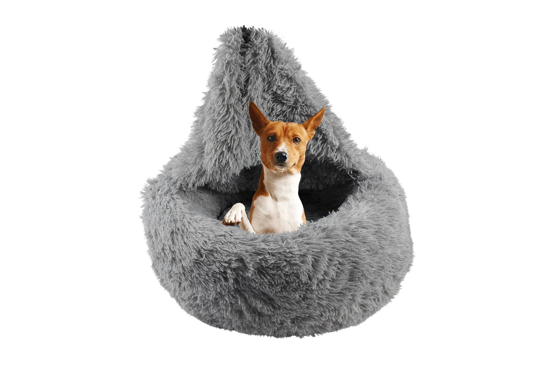 Dog Beds For Medium Dogs, Anti Anxiety Donut Dog Bed, Dog Bed With Blanket Attached, Washable Dog Bed, Calming Dog Bed With Cover (20"/26"/35")