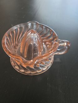 vintage pink depression glass citrus juicer