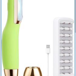 Sonic Dermaplaning Tool - Electric Facial Hair Remover for Women & Eyebrow Trimmer, Exfoliating Face Razor with 8 Replacement Blades