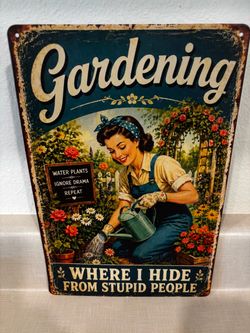 Gardening Vintage-Style Novelty Metal Sign