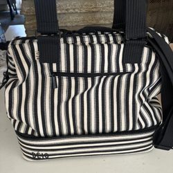 Beis Mini Weekender Black And White Striped Limited Edition 
