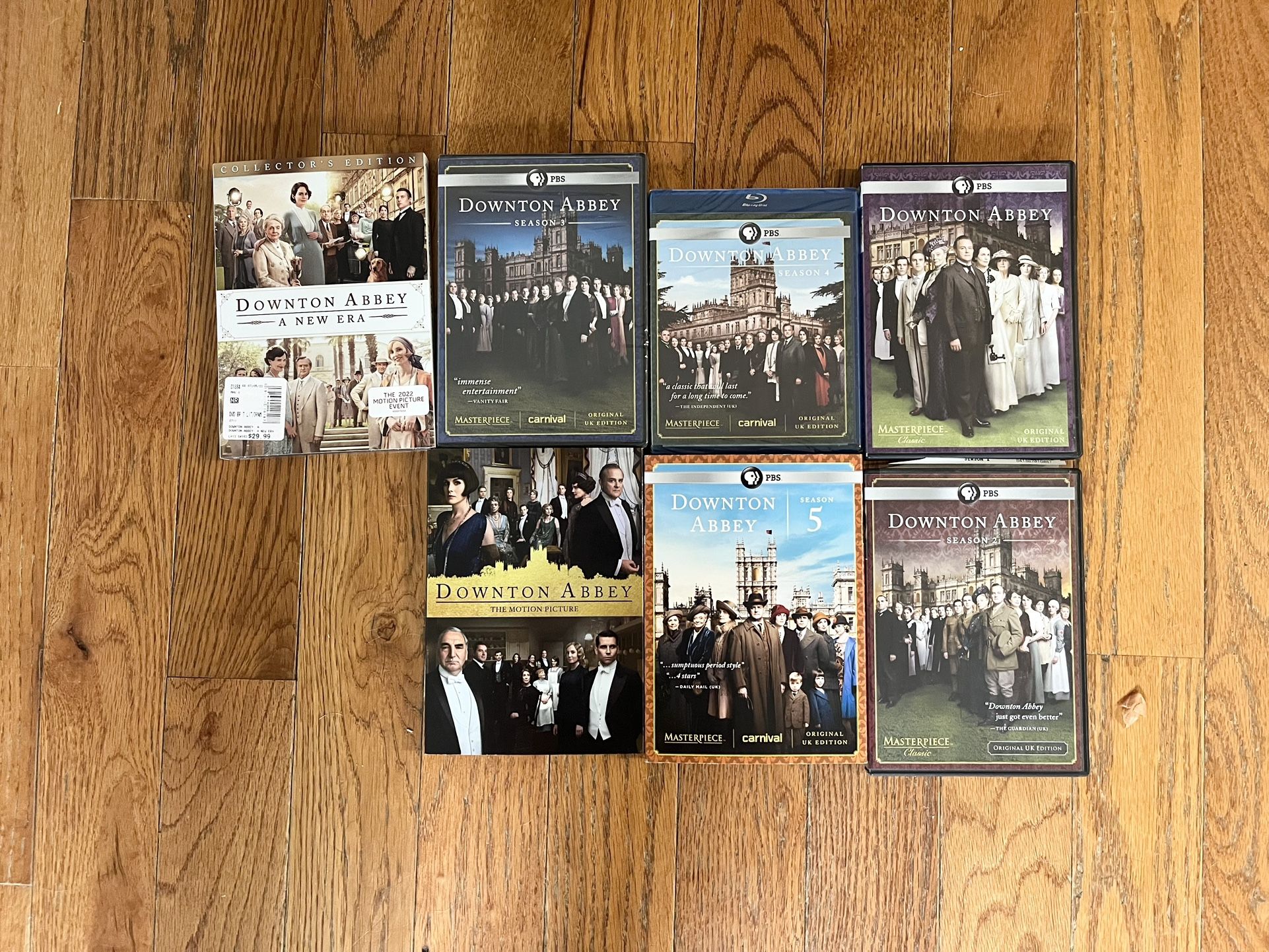 7 PBS Downton Abbey Blue-Ray DVD TV Show Movie Lot Set Untested